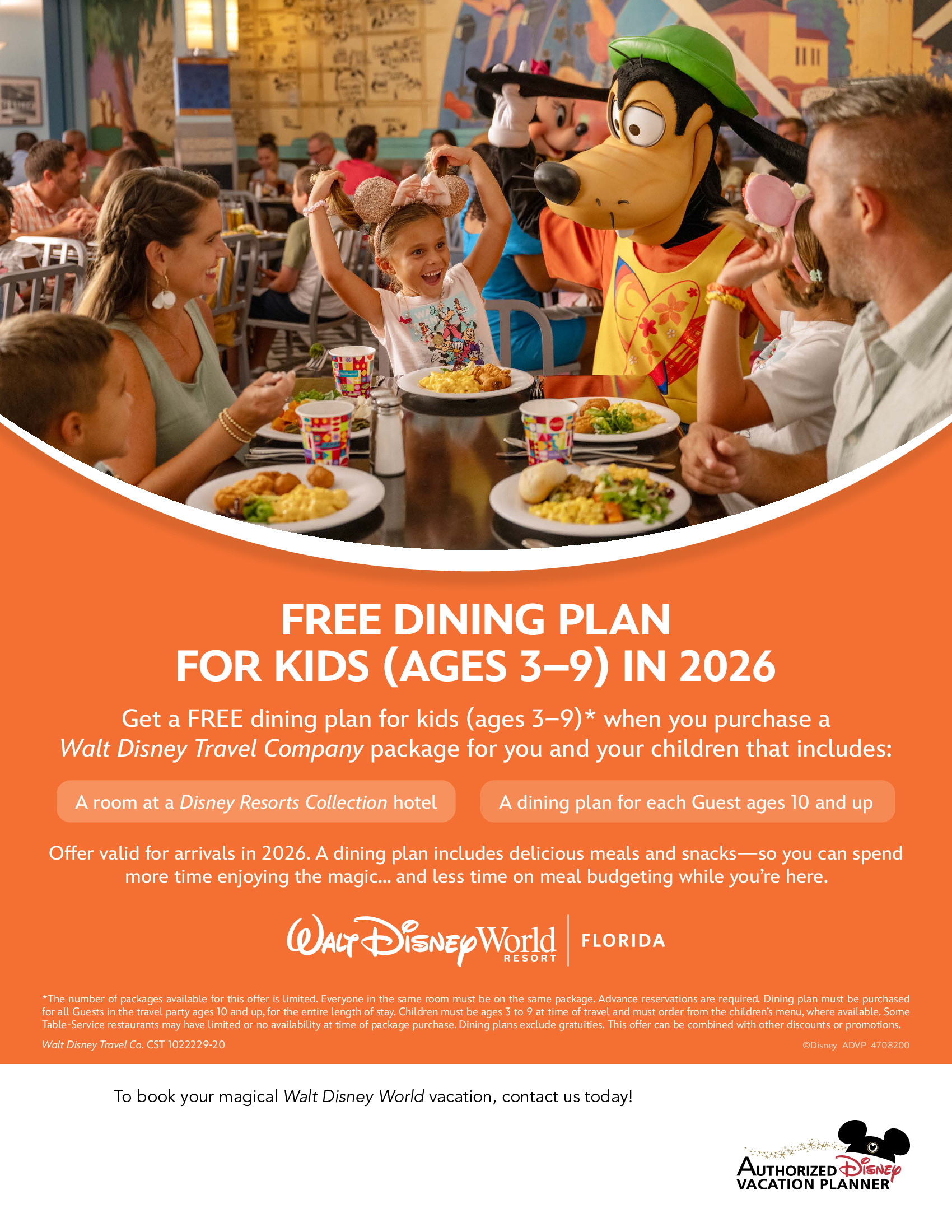 Walt Disney World Resort en Floride Formule de repas gratuite pour enfant avec Voyages Hautes-Laurentides Créateurs de Magie DISNEY PROMOTION Flyer SECTION-7 EN