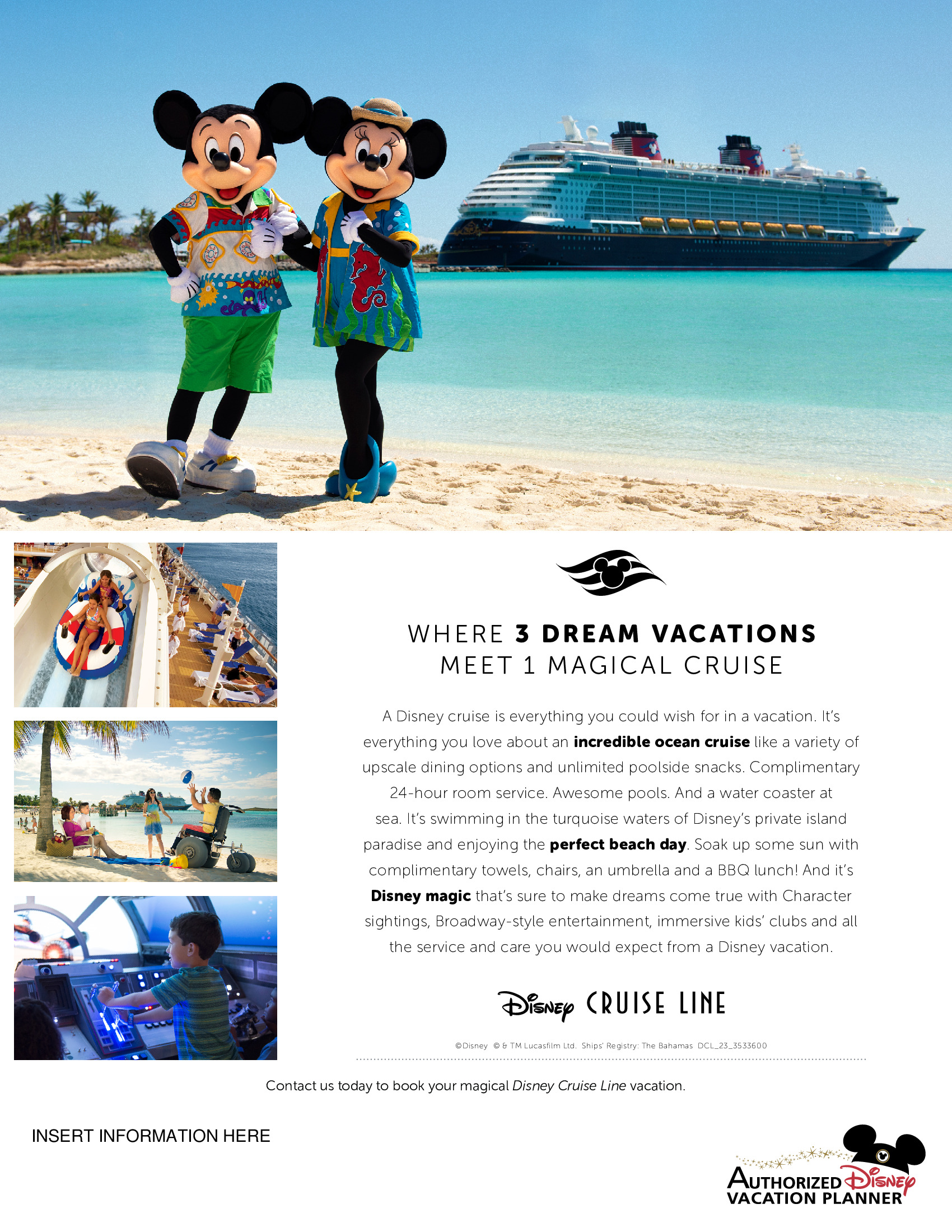 Disney Cruise Line - Où vacances de rêve rencontrent une croisière magique DISNEY PROMOTION Flyer SECTION-8 Flyer EN