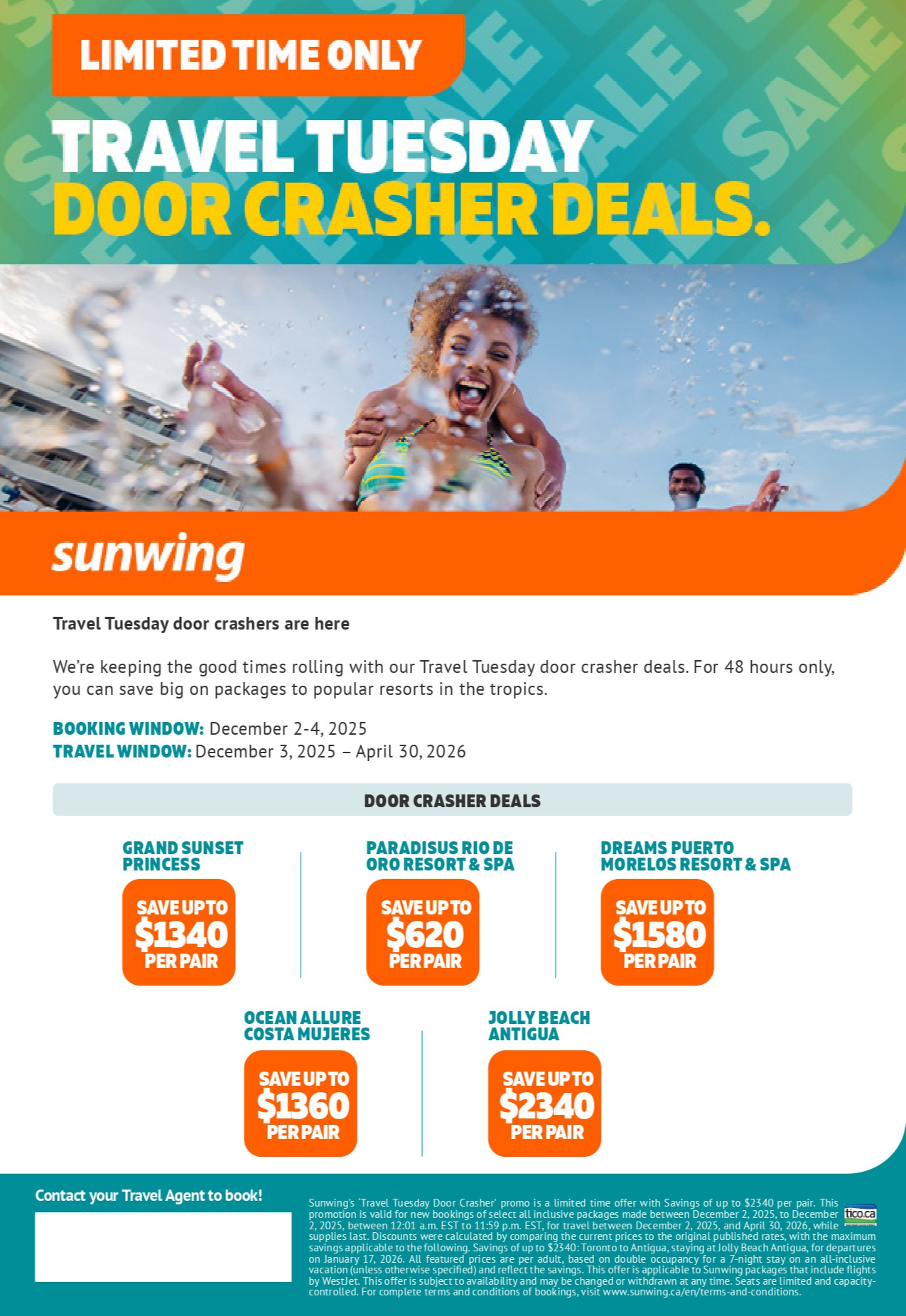 Sunwing Vacations Promotion Travel Tuesday with Voyages Aqua Terra Hautes-Laurentides