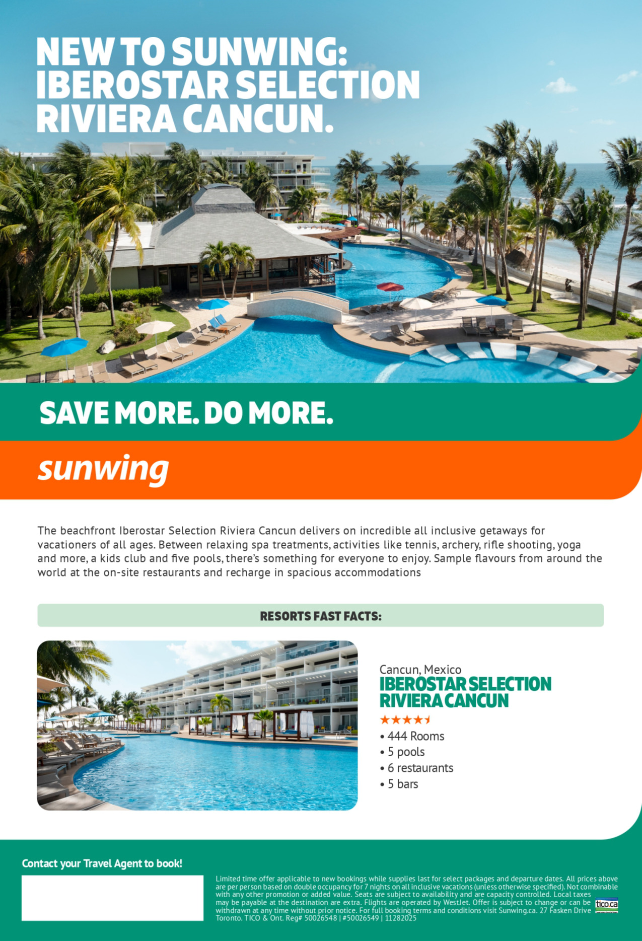 Sunwing Vacations Promotion  Iberostar Selection Riviera Cancun with Voyages Aqua Terra Hautes-Laurentides