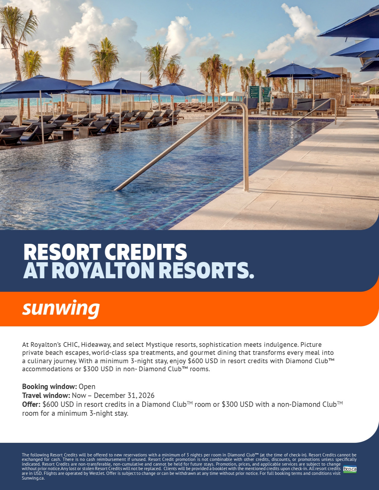 Sunwing Vacations Promotion Resort Credits at Royalton Resorts with Voyages Aqua Terra Hautes-Laurentides