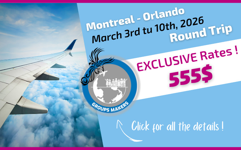 Exclusive rate Voyages Hautes-Laurentides round-trip flight Montreal Orlando from March 3rd tu 10th, 2026 Exclusive rate Voyages Hautes-Laurentides round-trip flight Montreal Orlando from March 3rd tu 10th, 2026